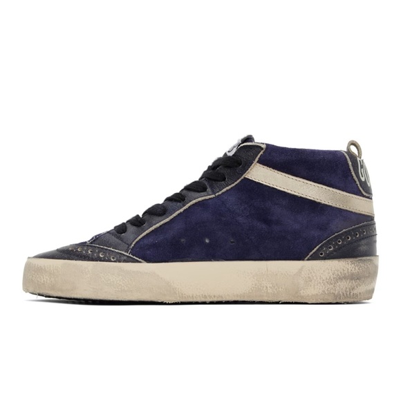 New Golden Goose Navy Mid Star Sneakers - Picture 3 of 16